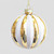 Gold & White Grooved Christmas Bauble (8cm)