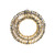 Shiny Gold Hanging Deco Wreath with Warm White LED Flashing Lights (38cm)