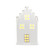 White Ceramic House Ornament (11cm)