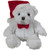 Suki - Small White Bear with Santa Hat