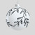 White & Silver Delicate Leaf Pattern Glass Bauble (8cm)