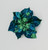 Blue & Green Velvet Glittered Poinsettia (24cm)