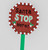 Red & Green Glittered Santa Stop Here Stake (64cm)