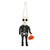 Black & White Felt Skeleton & Pumpkin Hanging Decoration (14.5cmH)