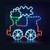 LED Rope Light Flashing Train (63x57cm)
