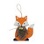 Orange Felt Fox Hanging Decoration (10.5cm H)