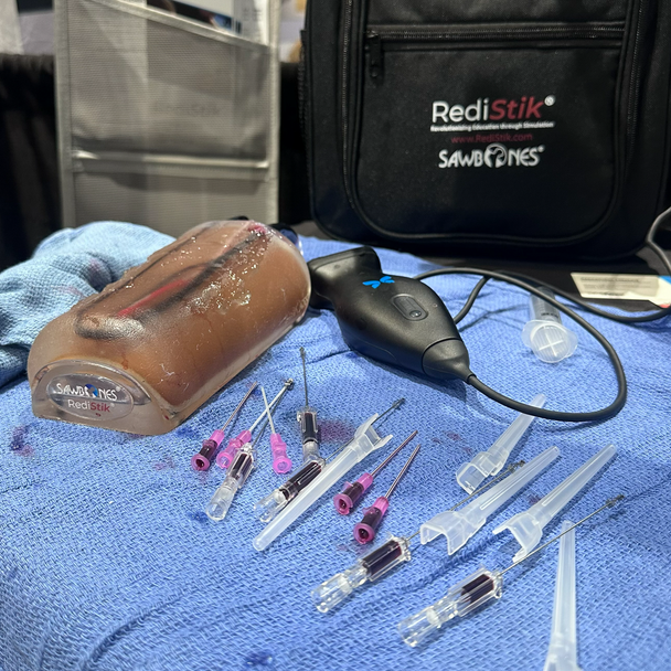 Ultrasound Branching 3-Vein Access Trainer with Artery, Clear Tone