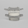 Lumbar Vertebrae L4 - L5 with White Foam Disc, Solid Clear Plastic