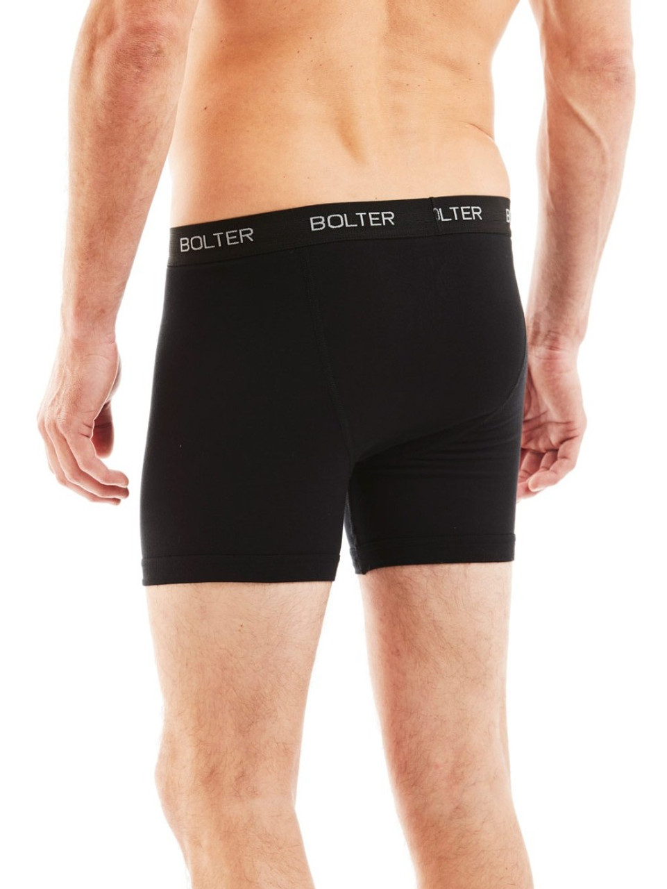 5-Pack Boxer Briefs by Bolter Men's Cotton Spandex Underwear Tagless (Large,  Black/Grey) 