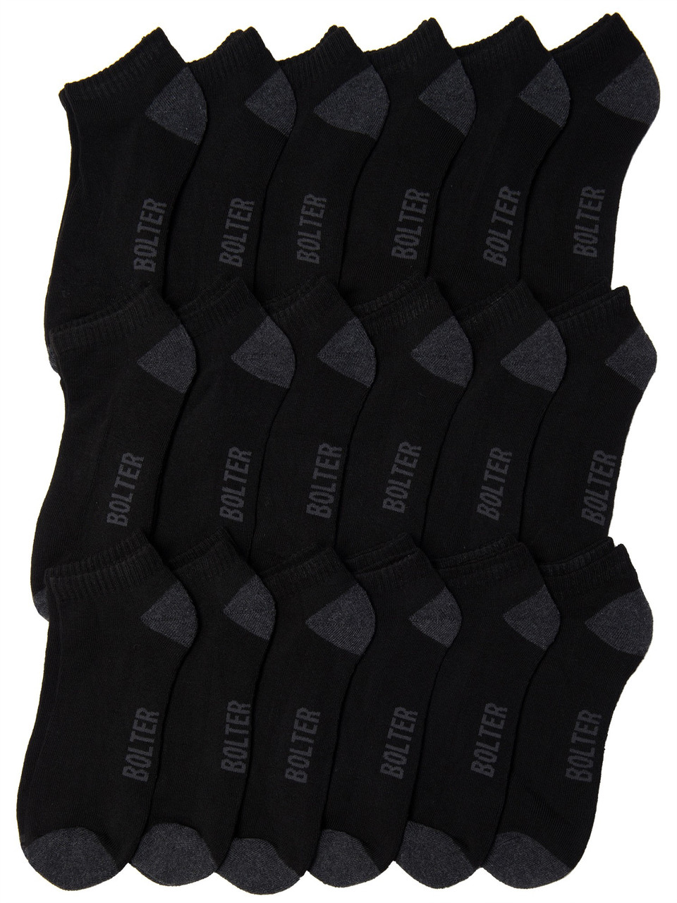 Men's Ankle Socks - 18 Pack - Synthetic - Bolter