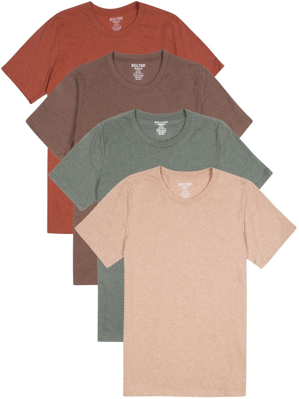 4-Pack Crew Neck T-shirts Cotton Poly Blend - Bolter