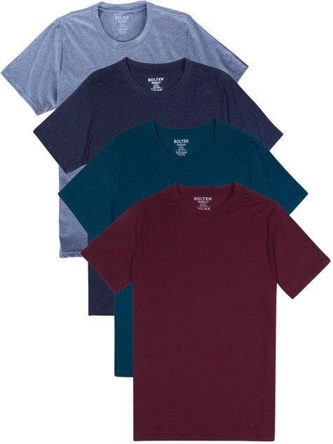 4-Pack Crew Neck T-shirts Cotton Poly Blend