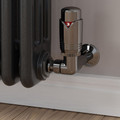 Ramone Modern TRV Corner Black Nickel Thermostatic Radiator Valves with Sleeves