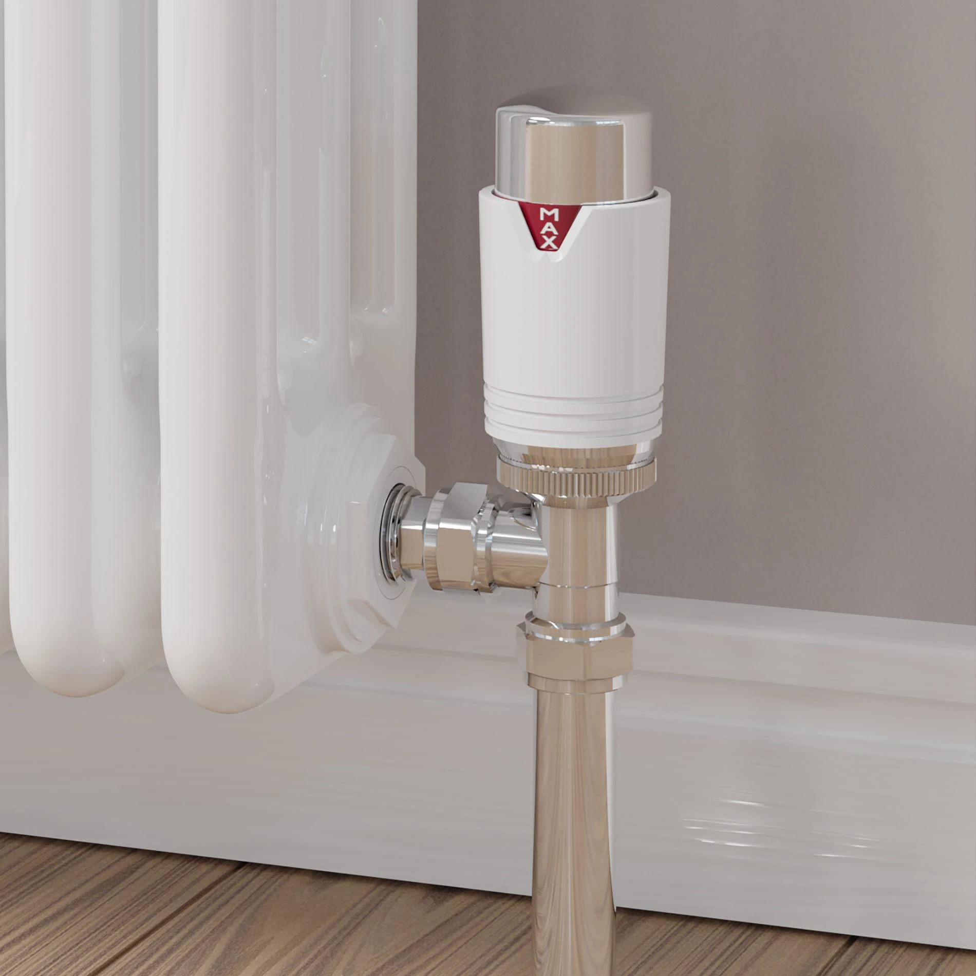 Valvola Termostatica Per Radiatore Drayton TRV4 - Testa Bianca, Sensore A Liquido, Filettatura Universale M30x1.5