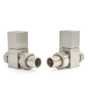 M-MAN-014-ST-SN - Boxer Modern Manual Straight Brushed Satin Nickel Radiator Valves