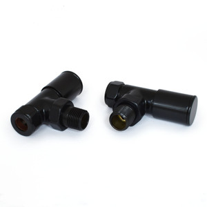 M-MAN-006-AG-JB-ALT00 - Marvine Modern Manual Angled Jet Black Radiator Valves