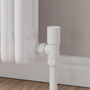 M-MAN-006-AG-W-CU00 - Marvine Modern Manual Angled White Radiator Valves