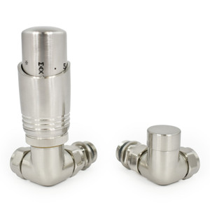 M-TRV-052-CR-SN-ALT00 - Duran Modern TRV Corner Brushed Satin Nickel Thermostatic Radiator Valves