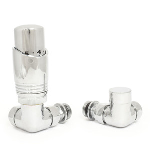 M-TRV-052-CR-C-ALT00 - Duran Modern TRV Corner Chrome Thermostatic Radiator Valves With Sleeves