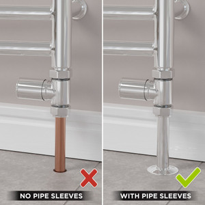 M-MAN-007-ST-C-SLEEVE-COMP - Marvine Modern Manual Straight Chrome Radiator Valves With Sleeves