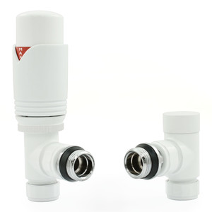 M-TRV-071-AG-WW - Ramone Modern TRV Angled All White Thermostatic Radiator Valves