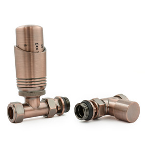 M-TRV-051-ST-AC-ALT00 - Duran Modern TRV Straight Antique Copper Thermostatic Radiator Valves