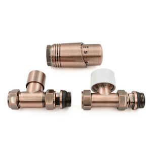 M-TRV-051-ST-AC-ALT01 - Duran Modern TRV Straight Antique Copper Thermostatic Radiator Valves