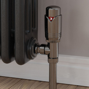 M-TRV-071-AG-BL-CU00 - Ramone Modern TRV Angled Black Nickel Thermostatic Radiator Valves With Sleeves