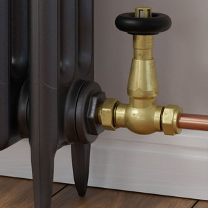 T-TRV-077-ST-UB-CU00 - Jarrow Traditional TRV Unlacquered Brass Towel Radiator Valves