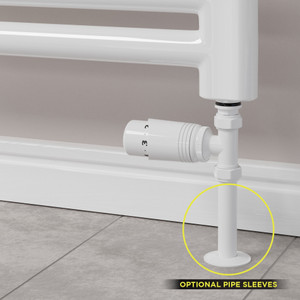 M-TRV-051-ST-W-SLEEVE-OPTION - Duran Modern TRV White Towel Radiator Valves