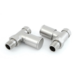 M-MAN-007-ST-SN-ALT00 - Marvine Modern Manual Brushed Towel Satin Nickel Radiator Valves