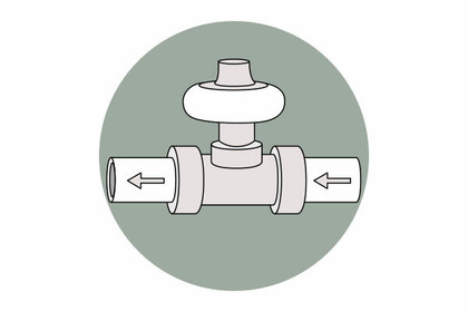 Grey Straight Radiator Valves