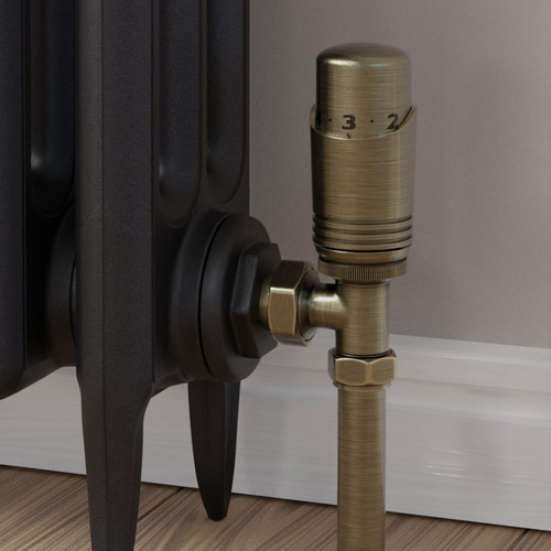 M-TRV-050-AG-AB-CU00 - Duran Modern TRV Angled Antique Brass Thermostatic Radiator Valves M-TRV-050-AG-AB-CU00 - Duran Modern TRV Angled Antique Brass Thermostatic Radiator Valves