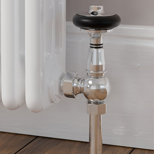 T-TRV-031-AG-C-CU00 - Ascott Traditional TRV Angled Chrome Radiator Valves with Sleeves