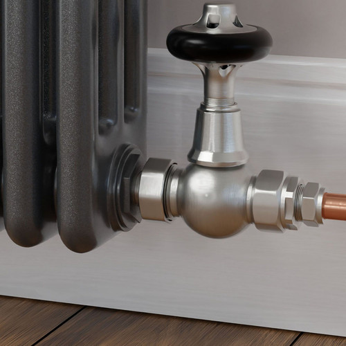 T-TRV-044-ST-SN-CU00 - Alfriston Traditional TRV Straight Brushed Satin Nickel Thermostatic Radiator Valves