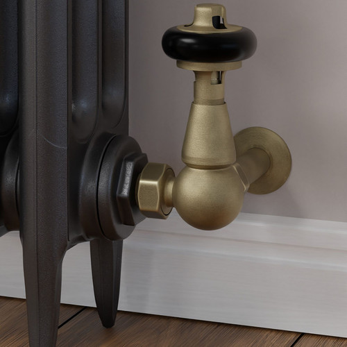 T-MAN-022-CR-OEB-CU00 - Eastbury Traditional Manual Corner Old English Brass Radiator Valves