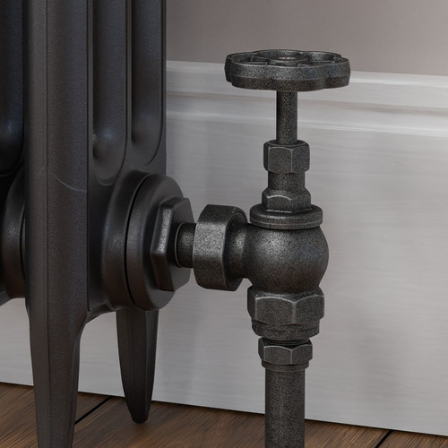 T-MAN-038-AG-PEW-CU00 - Rufford Traditional Manual Angled Pewter Radiator Valves