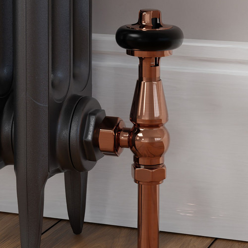 T-MAN-021-AG-PC-CU00 - Eastbury Traditional Manual Angled Polished Copper Radiator Valves
