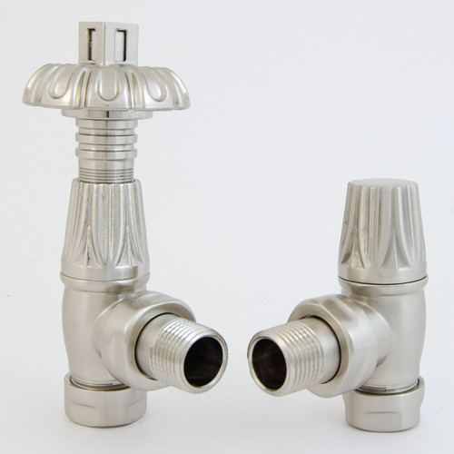 EV-BG15SN - BiWorld Bentley Gothic Traditional Thermostatic Angled Radiator Valve - Silver Nickel (TRV) EV-BG15SN - BiWorld Bentley Gothic Traditional Thermostatic Angled Radiator Valve - Silver Nickel (TRV)