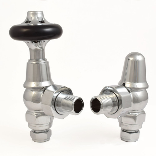 T-TRV-043-AG-C - Alfriston Traditional TRV Angled Chrome Thermostatic Radiator Valves