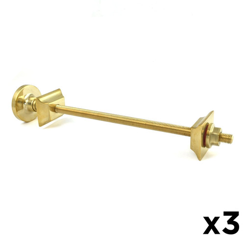 A-TIE-502-265-UB-x3 - Radiator Wall Stay 265mm - Unlacquered Brass (x3)