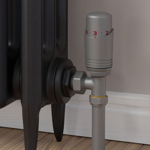 M-TRV-050-AG-PWP-CU00 - Duran Modern TRV Angled Matte Metallic Grey Thermostatic Radiator Valves