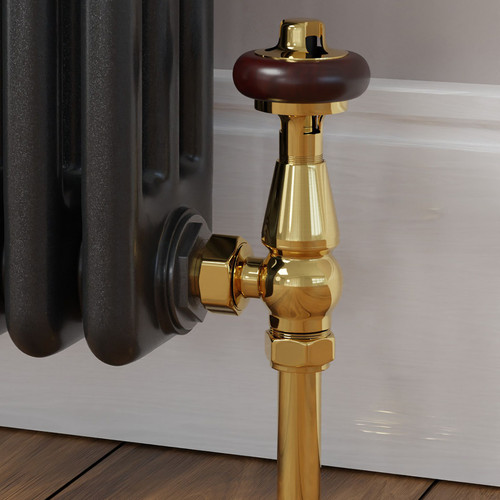T-MAN-021-AG-B-CU00 - Eastbury Traditional Manual Angled Brass Radiator Valves With Sleeves
