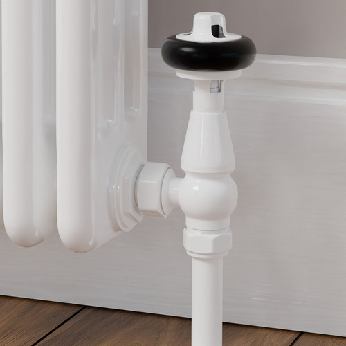 T-MAN-021-AG-W-CU00 - Eastbury Traditional Manual Angled White Radiator Valves With Sleeves