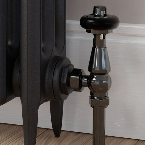 T-TRV-019-AG-BL-CU00 - Flatford Traditional TRV Angled Black Nickel Thermostatic Radiator Valves