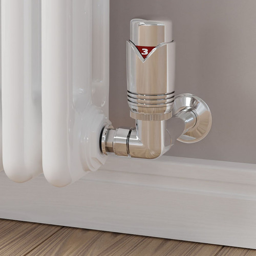 M-TRV-073-CR-C-CU00 - Ramone Modern TRV Corner Chrome Thermostatic Radiator Valves With Sleeves M-TRV-073-CR-C-CU00 - Ramone Modern TRV Corner Chrome Thermostatic Radiator Valves With Sleeves