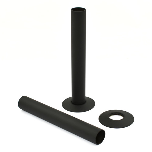 A-PIP-500-130-SB - Radiator Pipe Covers 130mm Long - Satin Black (Pair)