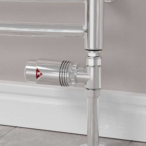 M-TRV-002-ST-C-CU01 - Ramone Modern TRV Chrome Towel Radiator Valves with Sleeves