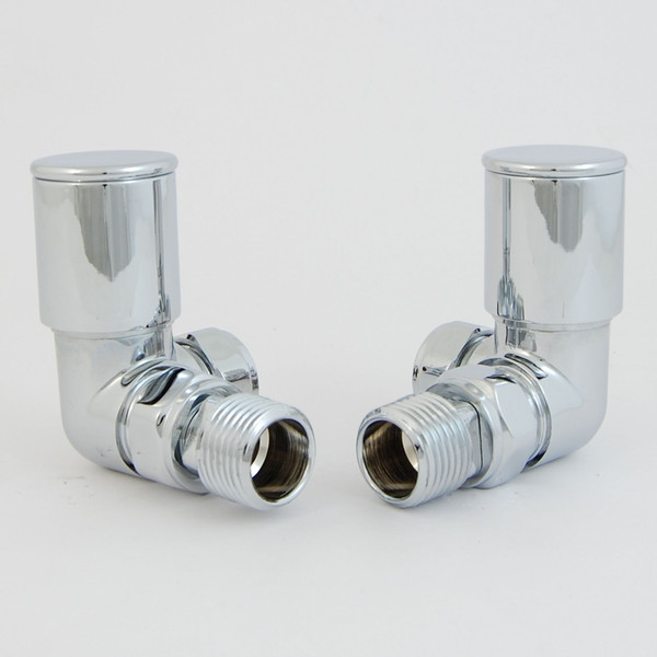 EV-HP15C - BiWorld Evolve Heavy Pattern Modern Manual Corner Radiator Valves - Chrome
