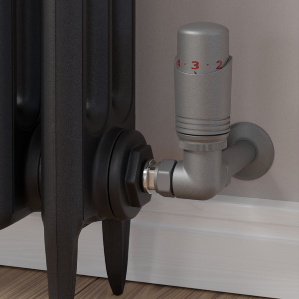 M-TRV-052-CR-PWP-CU00 - Duran Modern TRV Corner Matte Metallic Grey Thermostatic Radiator Valves